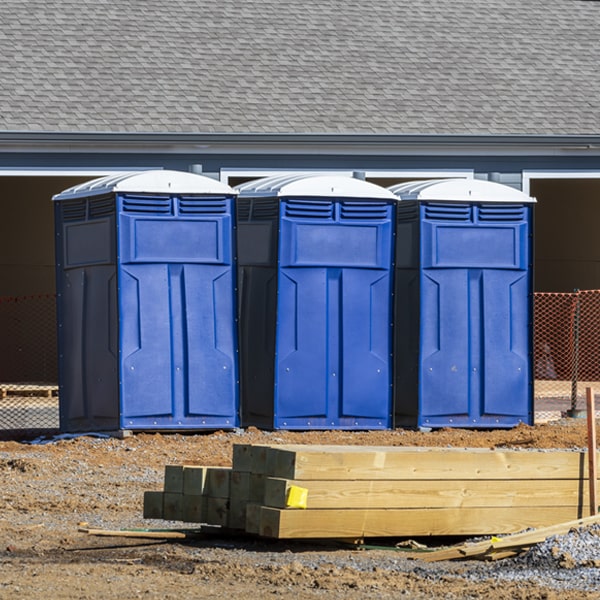 how often are the porta potties cleaned and serviced during a rental period in Finley North Dakota